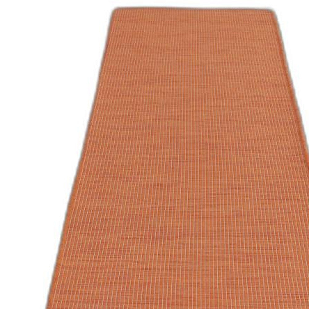 12' Rust Power Loom Runner Rug