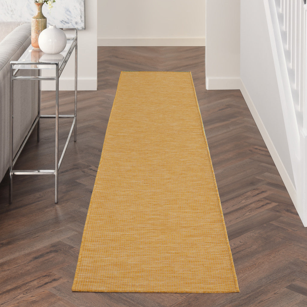 10' Yellow Power Loom Runner Rug