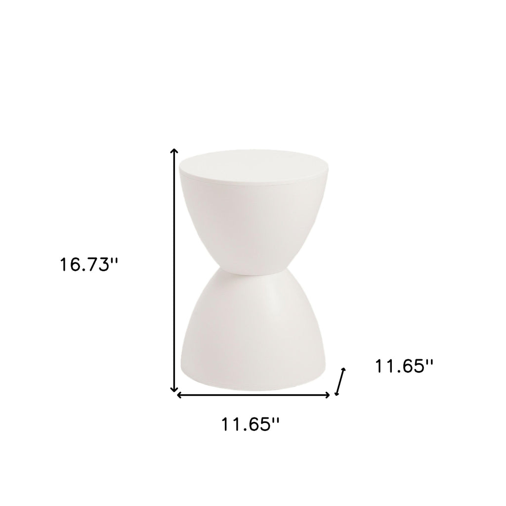 17" White Heavy Duty Plastic Round Pedestal End Table