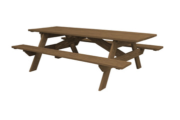 94" Wood Brown Solid Wood Outdoor Picnic Table