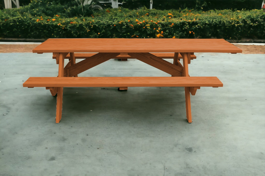 94" Cedar Chest Solid Wood Outdoor Picnic Table