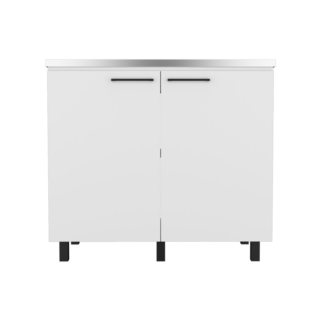 39" White Accent Cabinet With Two Shelves