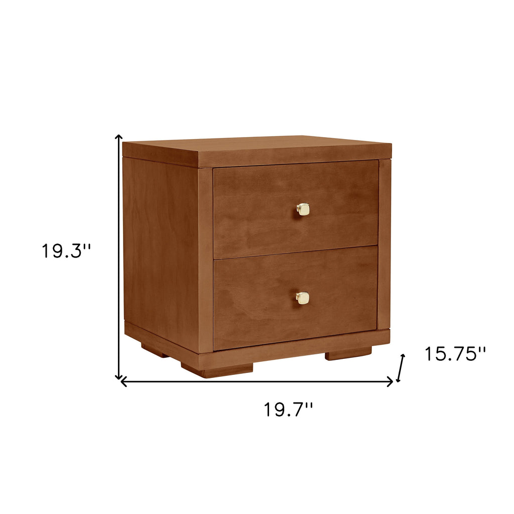 19" White Two Drawer Nightstand