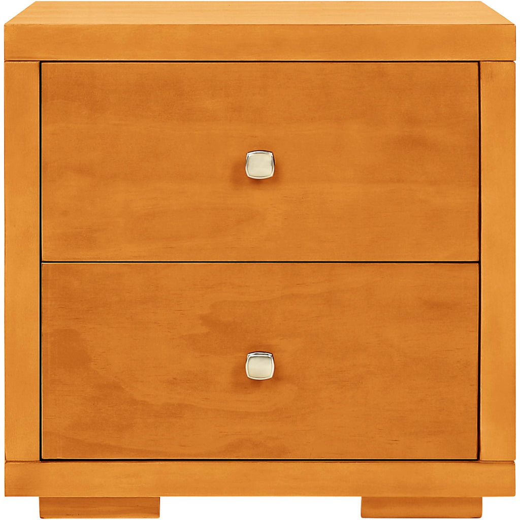 19" White Two Drawer Nightstand