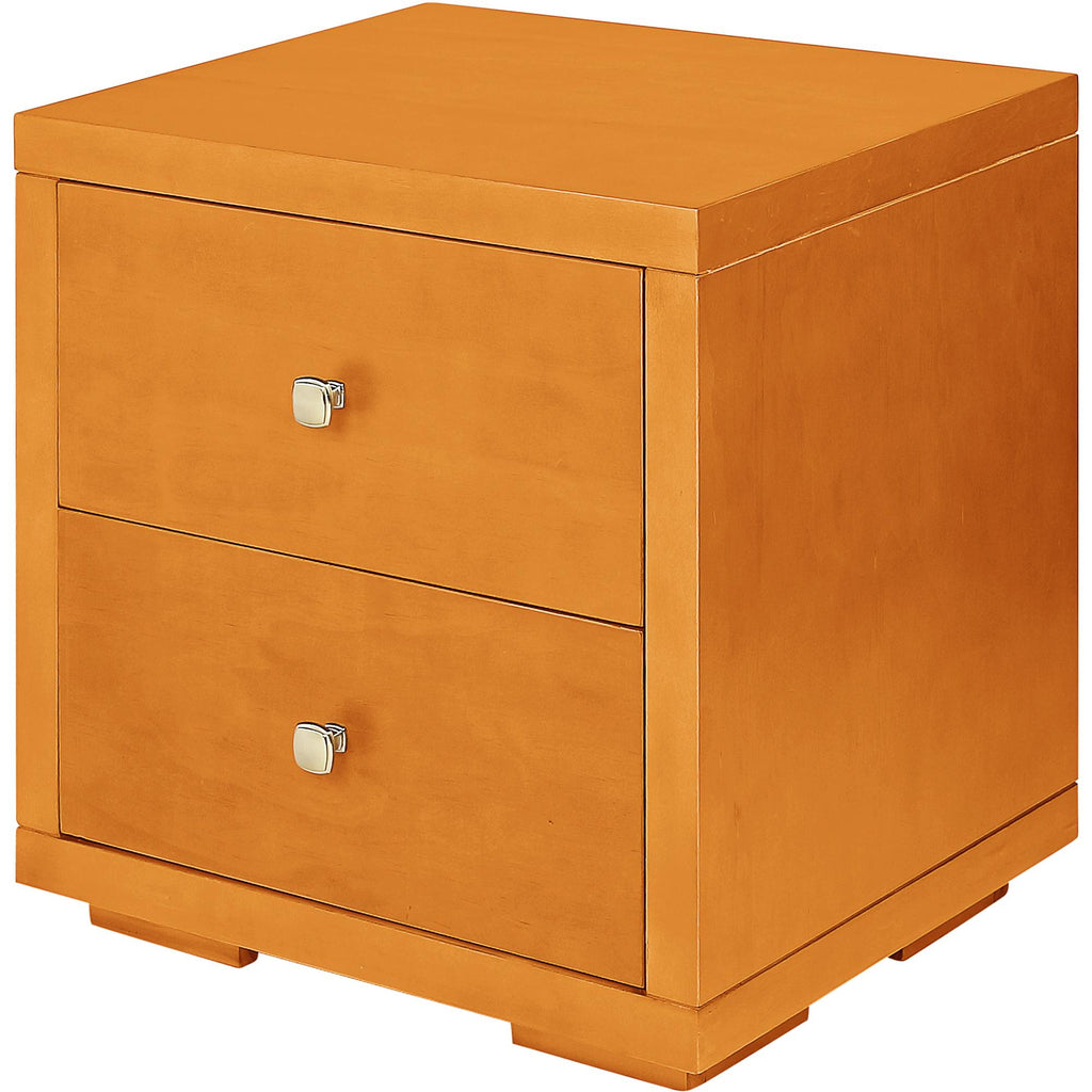 19" White Two Drawer Nightstand