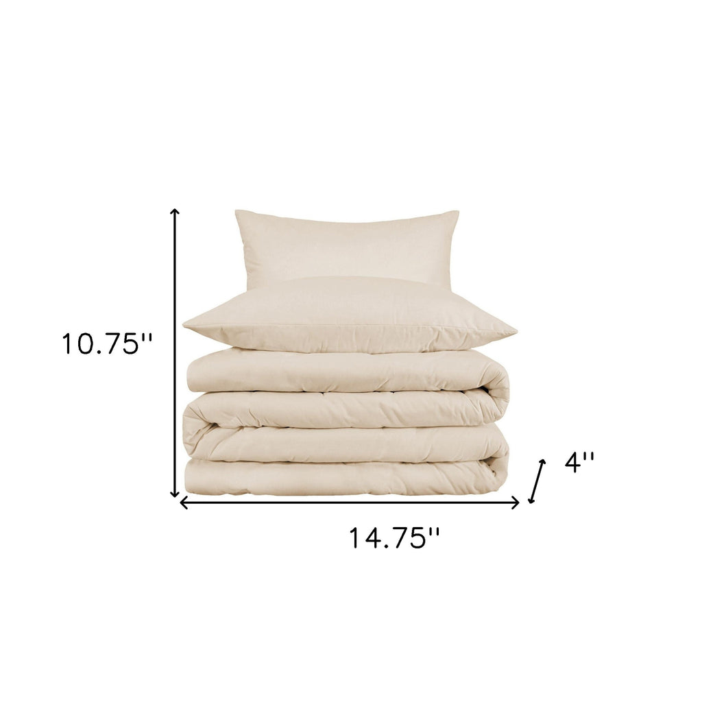 Ivory King Cotton Blend 1000 Thread Count Washable Duvet Cover Set