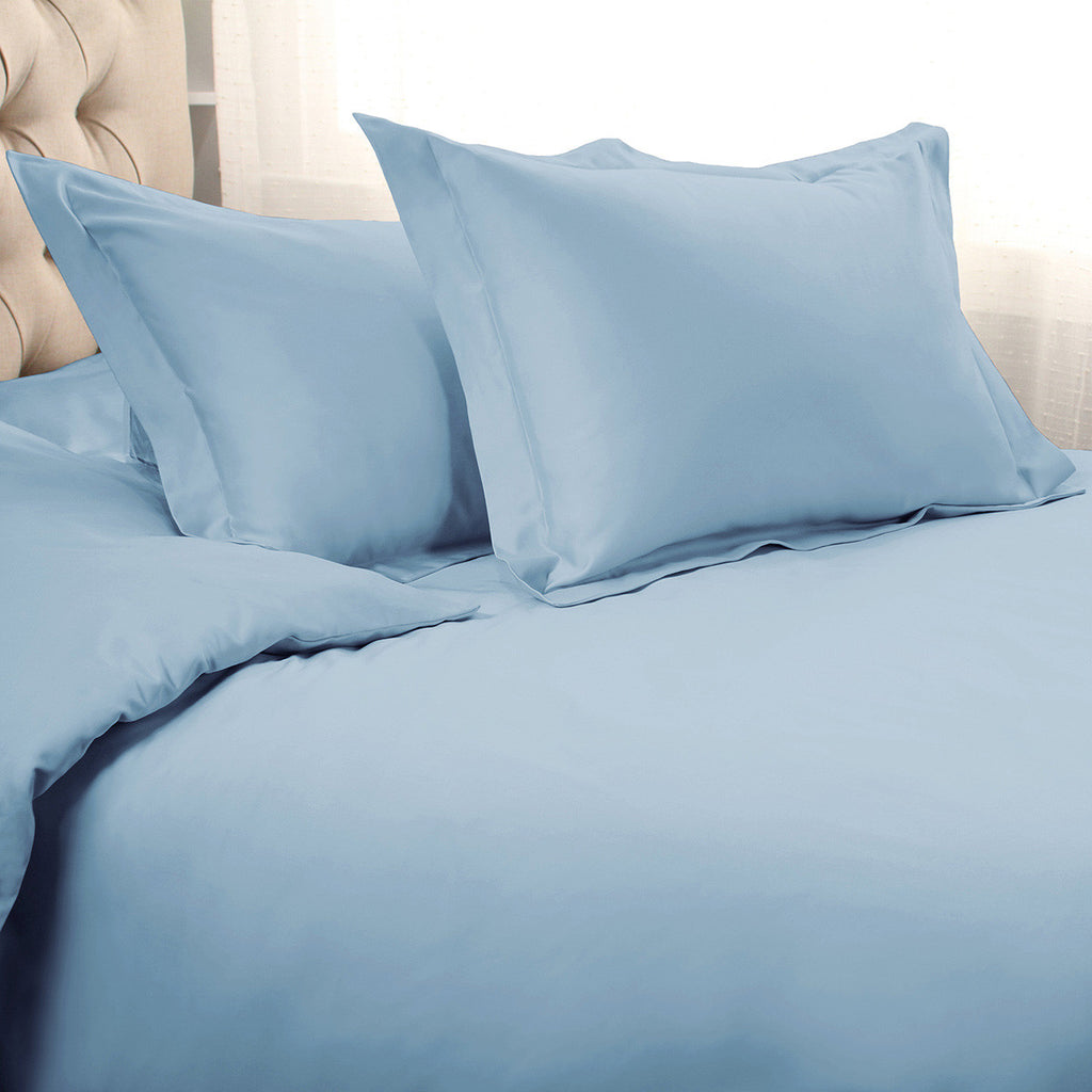 Light Blue King Cotton Blend 1200 Thread Count Washable Duvet Cover Set