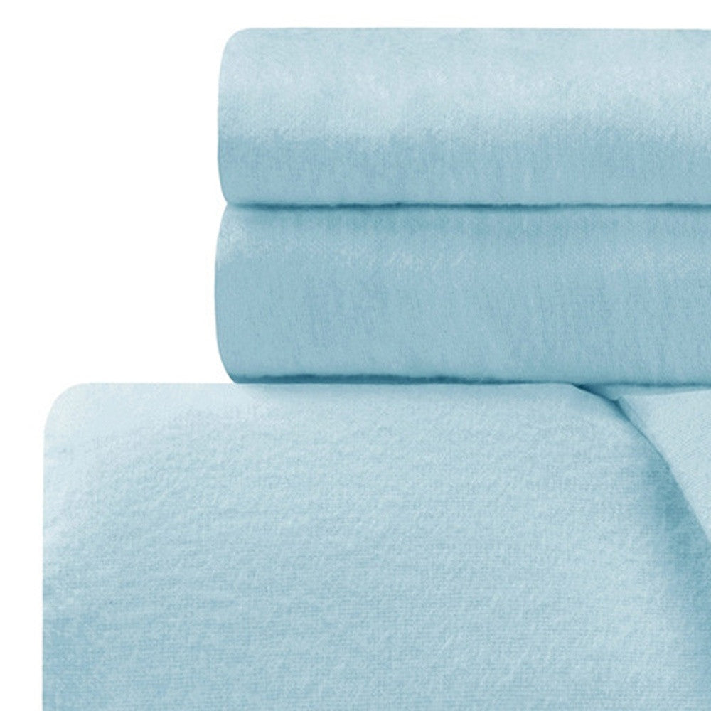 LuxxHomes  Light Blue King Cotton Blend 0 Thread Count Washable Duvet Cover Set