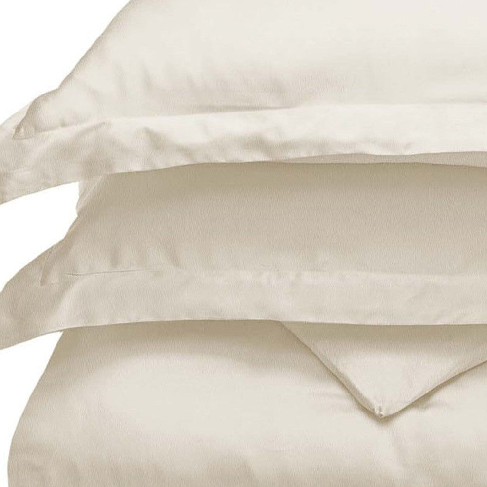 Ivory King Cotton Blend 300 Thread Count Washable Duvet Cover Set