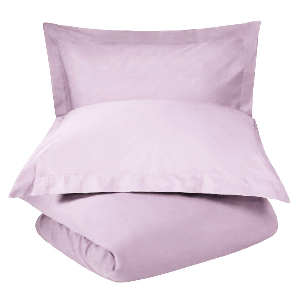 LuxxHomes  Lilac Twin 100% Cotton 300 Thread Count Washable Duvet Cover Set