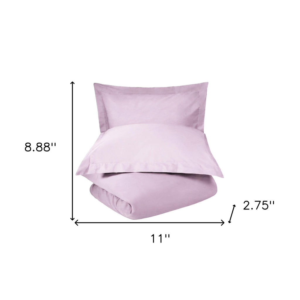 LuxxHomes  Lilac Twin 100% Cotton 300 Thread Count Washable Duvet Cover Set