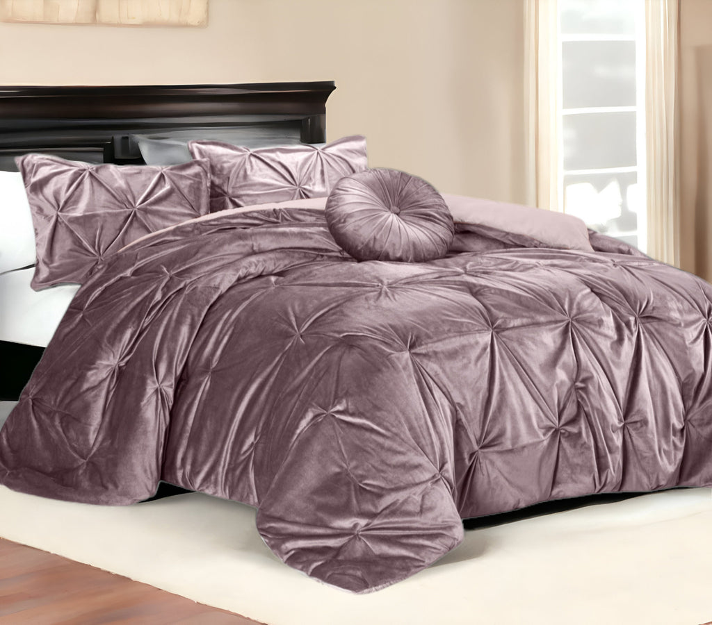 Blush Queen Polyester 130 Thread Count Washable Down Comforter Set