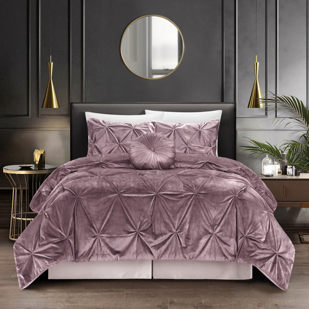 Blush Queen Polyester 130 Thread Count Washable Down Comforter Set