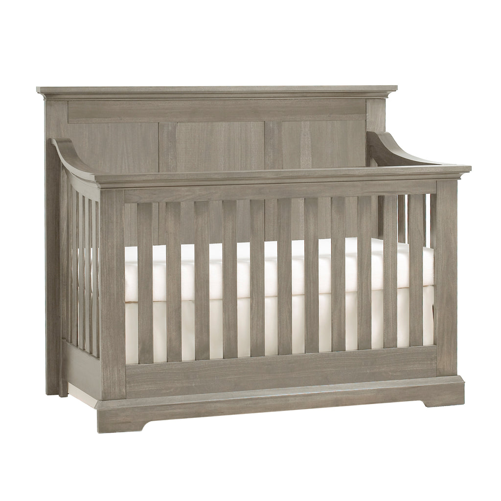 LuxxHomes  Ash Gray Solid and Manufactured Wood Standard Four In One Convertible Crib