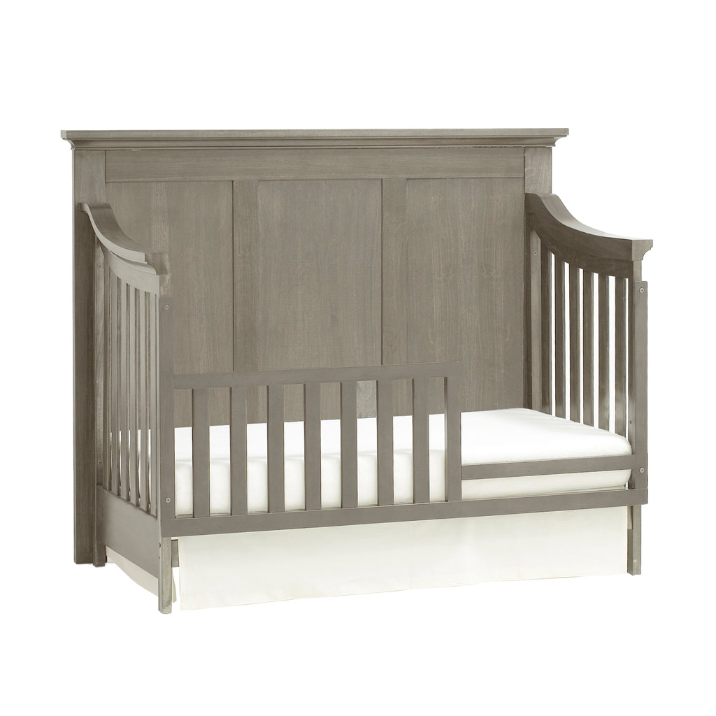 LuxxHomes  Ash Gray Solid and Manufactured Wood Standard Four In One Convertible Crib