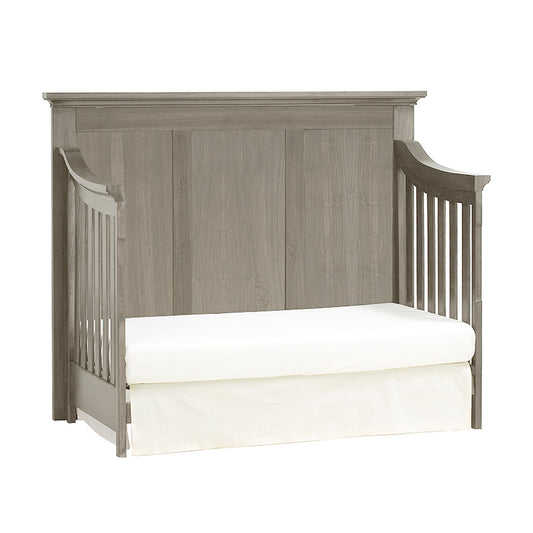 LuxxHomes  Ash Gray Solid and Manufactured Wood Standard Four In One Convertible Crib