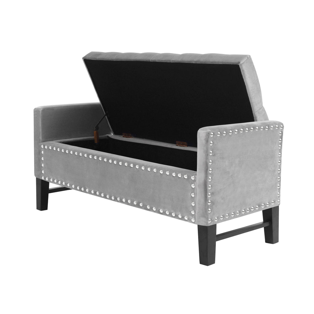 50" Espresso Upholstered PU Leather Bench with Flip top