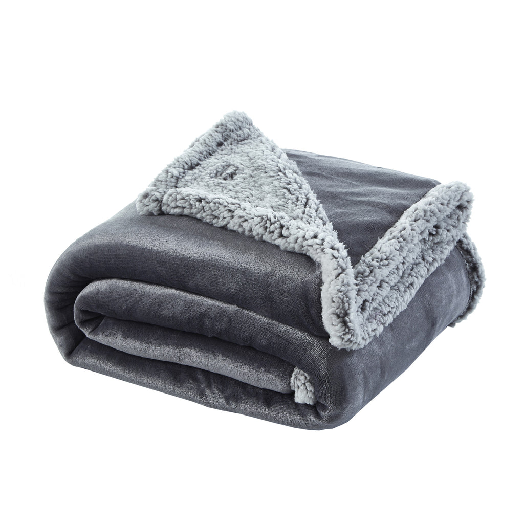 50" X 60" Dark Slate Gray Knitted Polyester Plush Throw Blanket