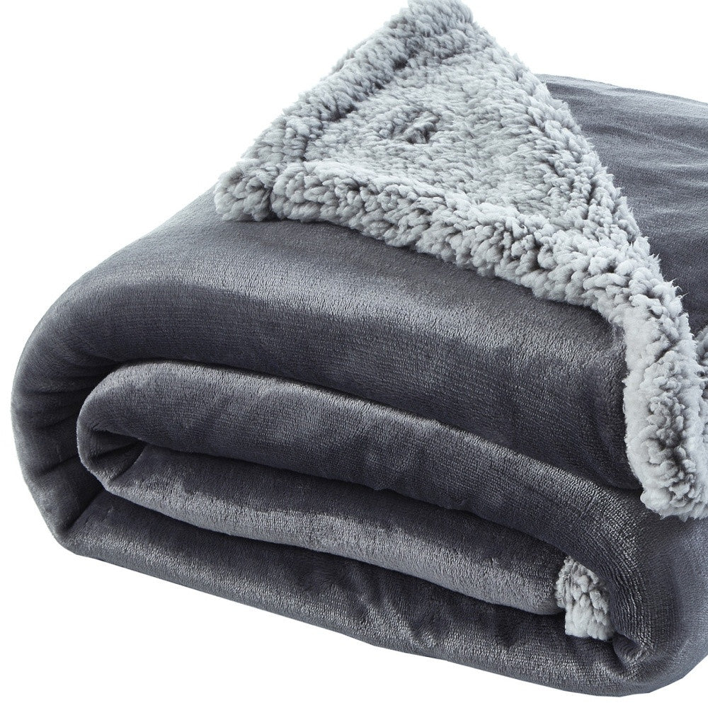 50" X 60" Dark Slate Gray Knitted Polyester Plush Throw Blanket