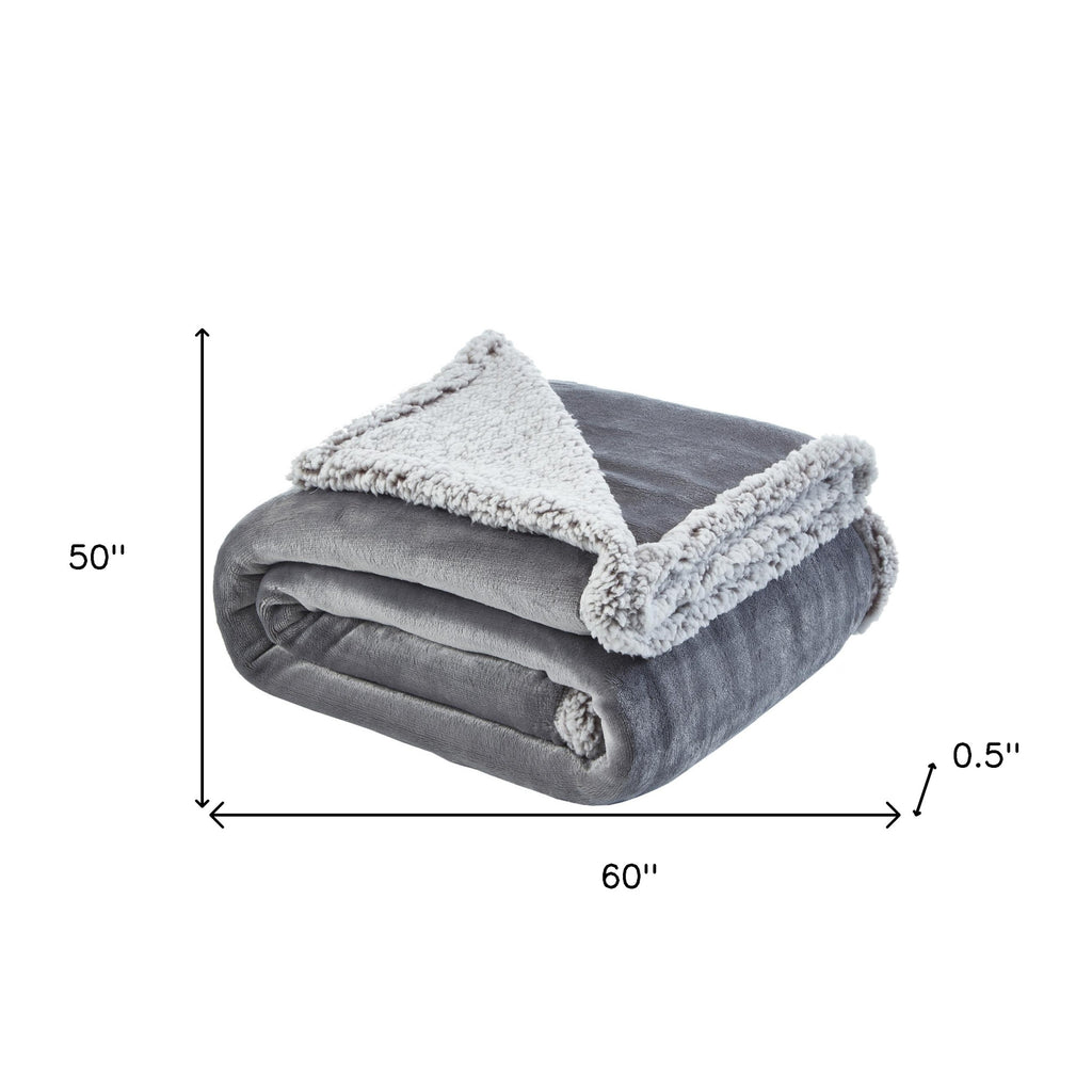 50" X 60" Dark Slate Gray Knitted Polyester Plush Throw Blanket