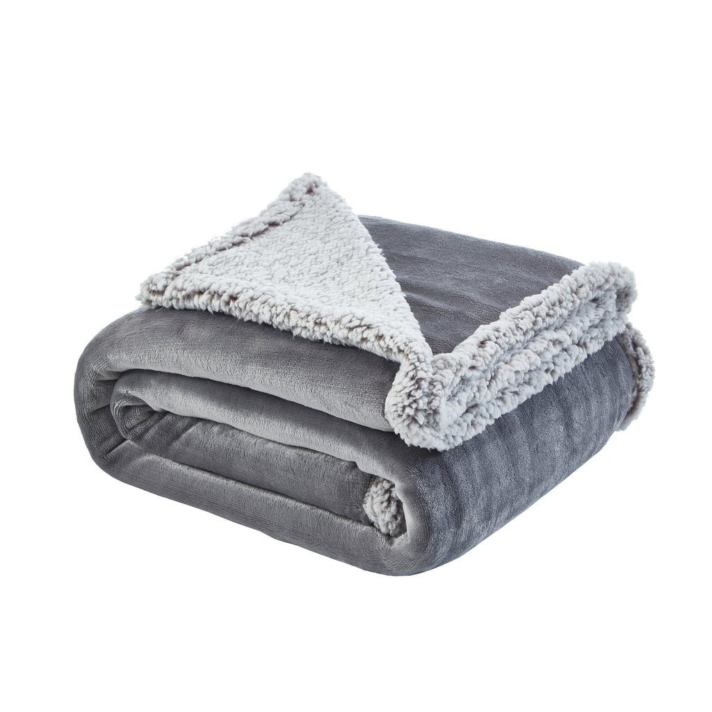 50" X 60" Dark Slate Gray Knitted Polyester Plush Throw Blanket