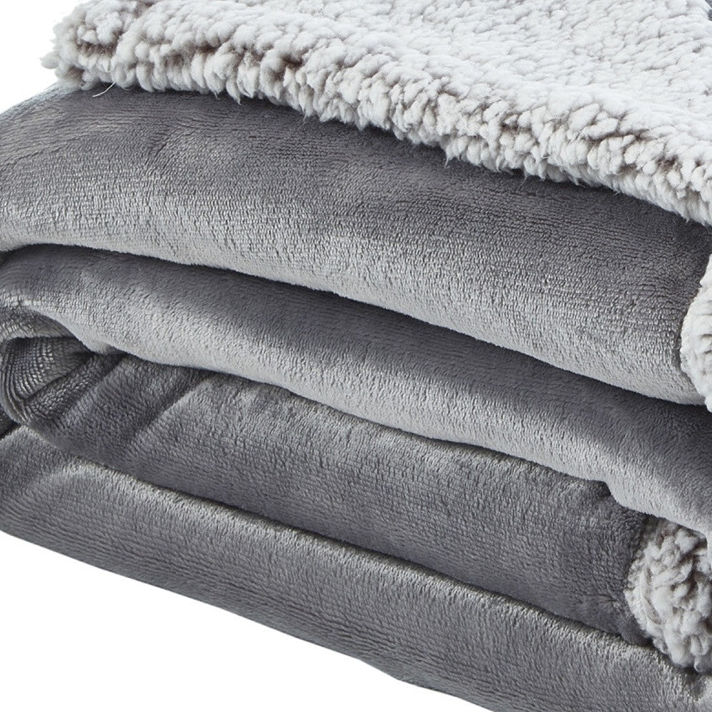 50" X 60" Dark Slate Gray Knitted Polyester Plush Throw Blanket