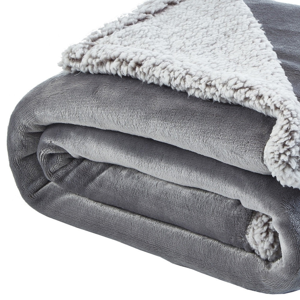 50" X 60" Dark Slate Gray Knitted Polyester Plush Throw Blanket