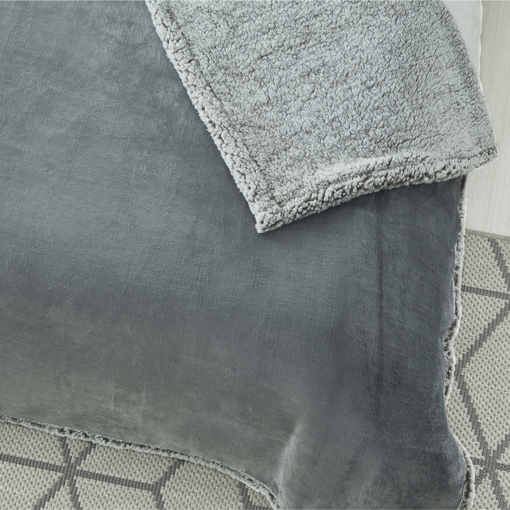 50" X 60" Dark Slate Gray Knitted Polyester Plush Throw Blanket