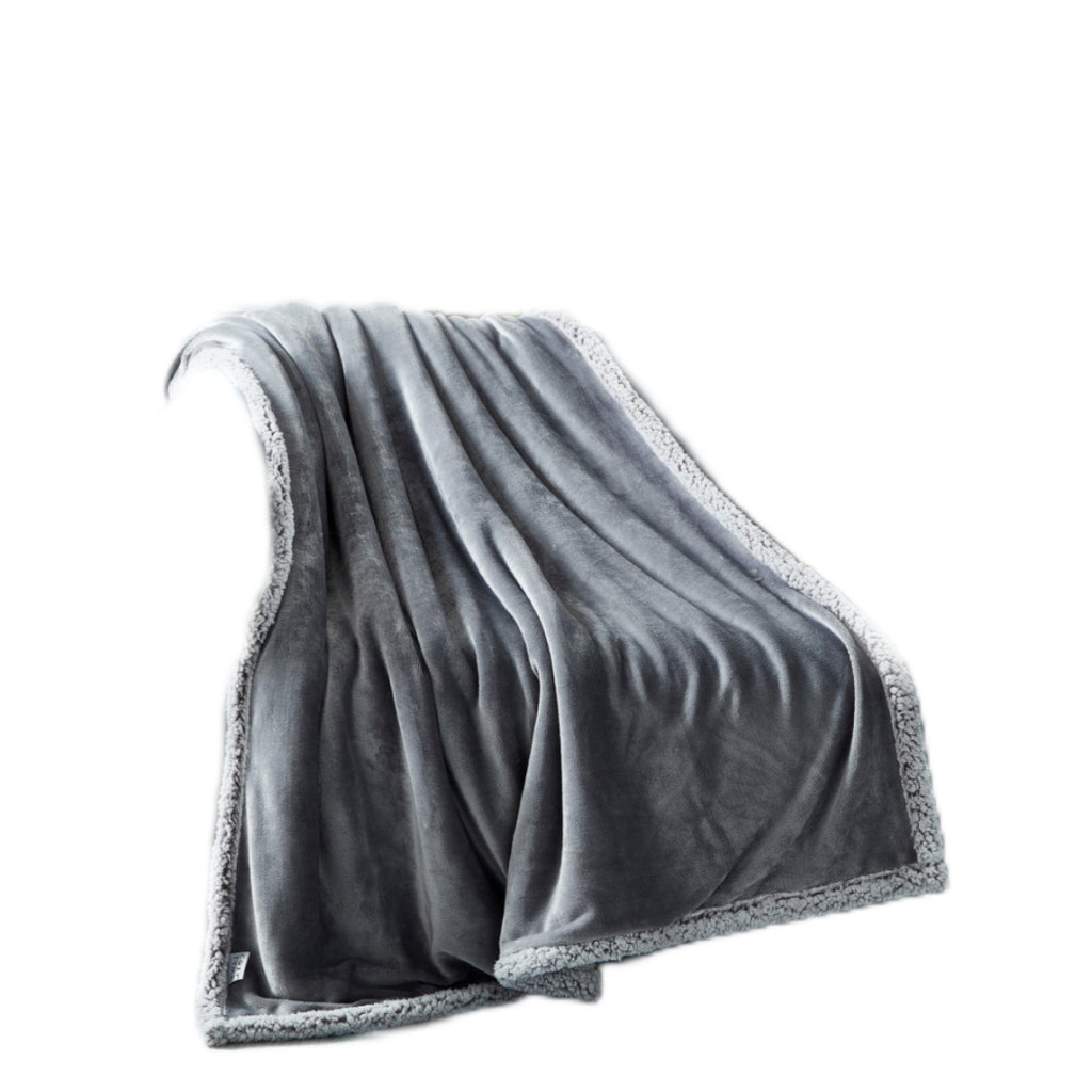 50" X 60" Dark Slate Gray Knitted Polyester Plush Throw Blanket