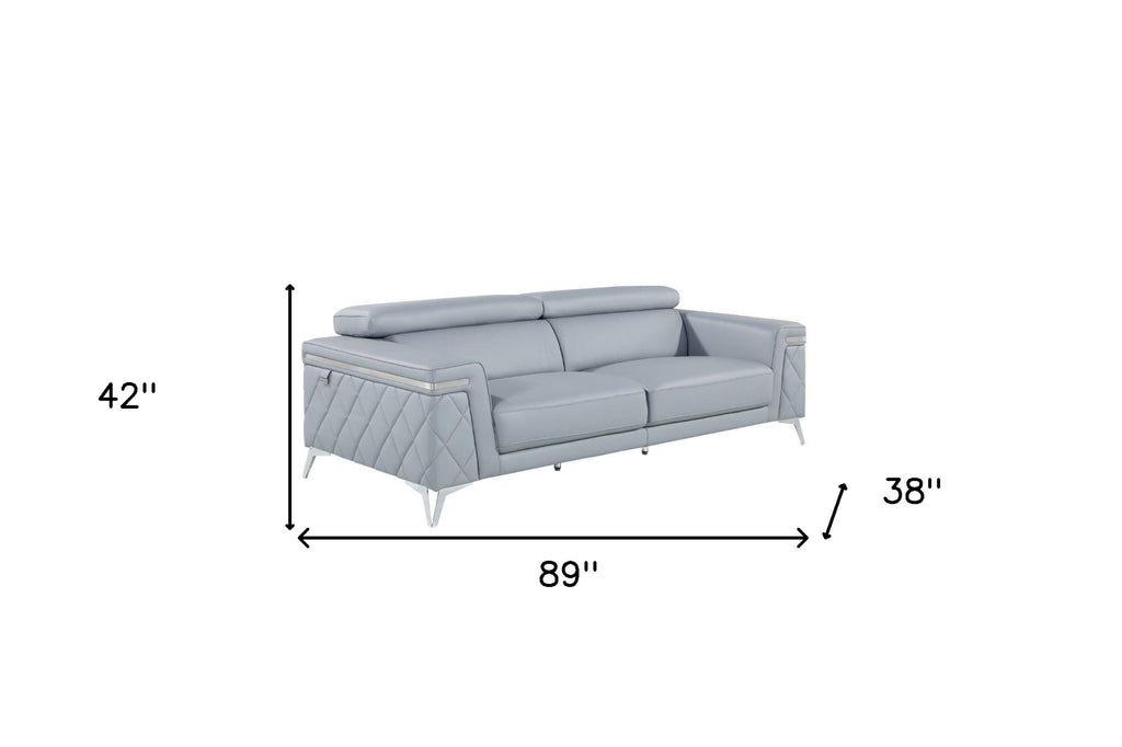 LuxxHomes  Two Piece Blue Four Person Seating Set