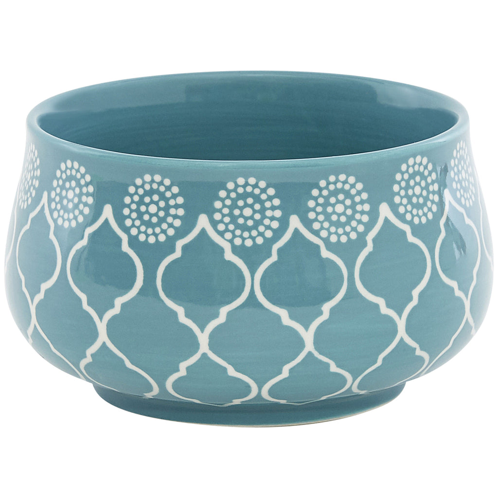 LuxxHomes  Turquoise Sixteen Piece Round Trellis Ceramic Service For Four Dinnerware Set