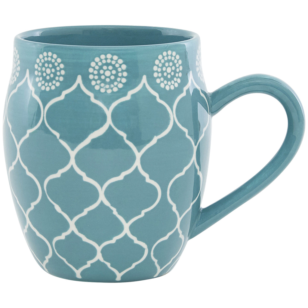 LuxxHomes  Turquoise Sixteen Piece Round Trellis Ceramic Service For Four Dinnerware Set