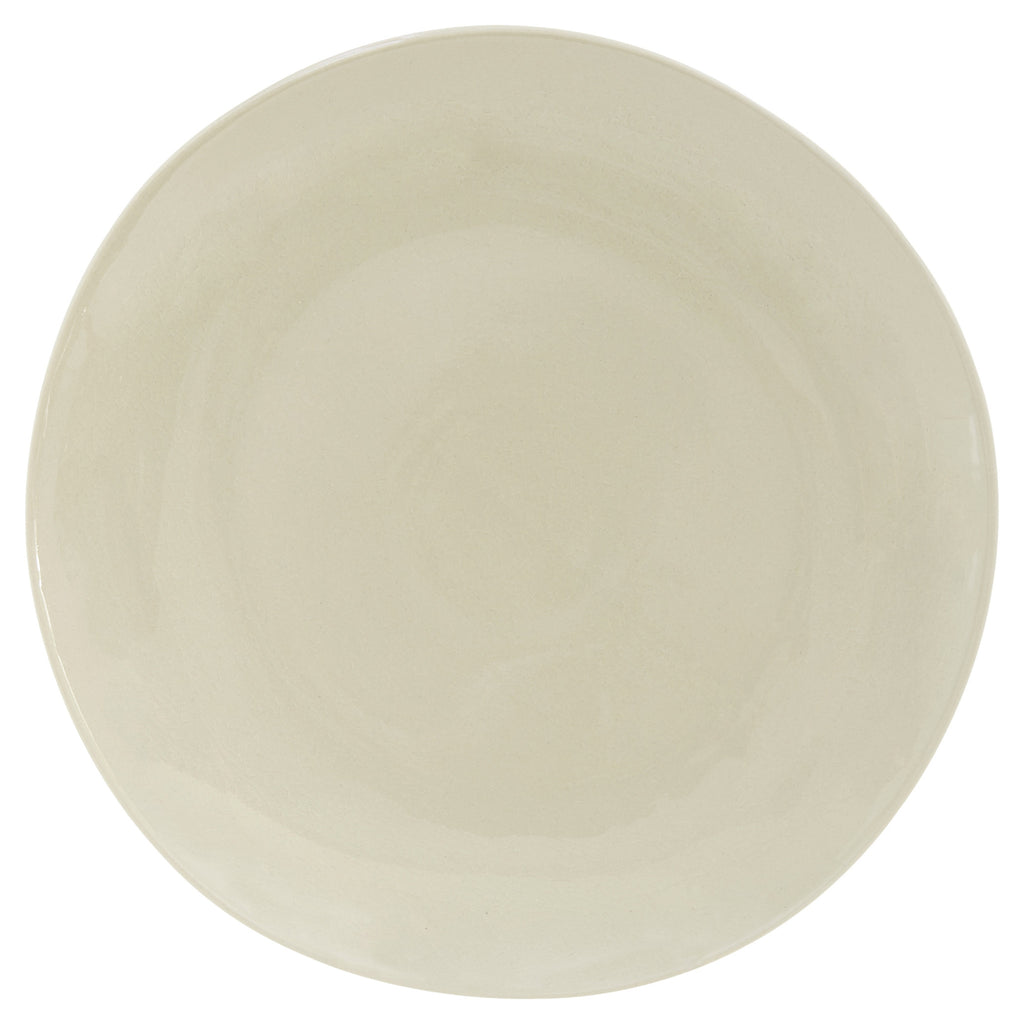 LuxxHomes  White and Natural Sixteen Piece Round Ceramic Service For Four Dinnerware Set