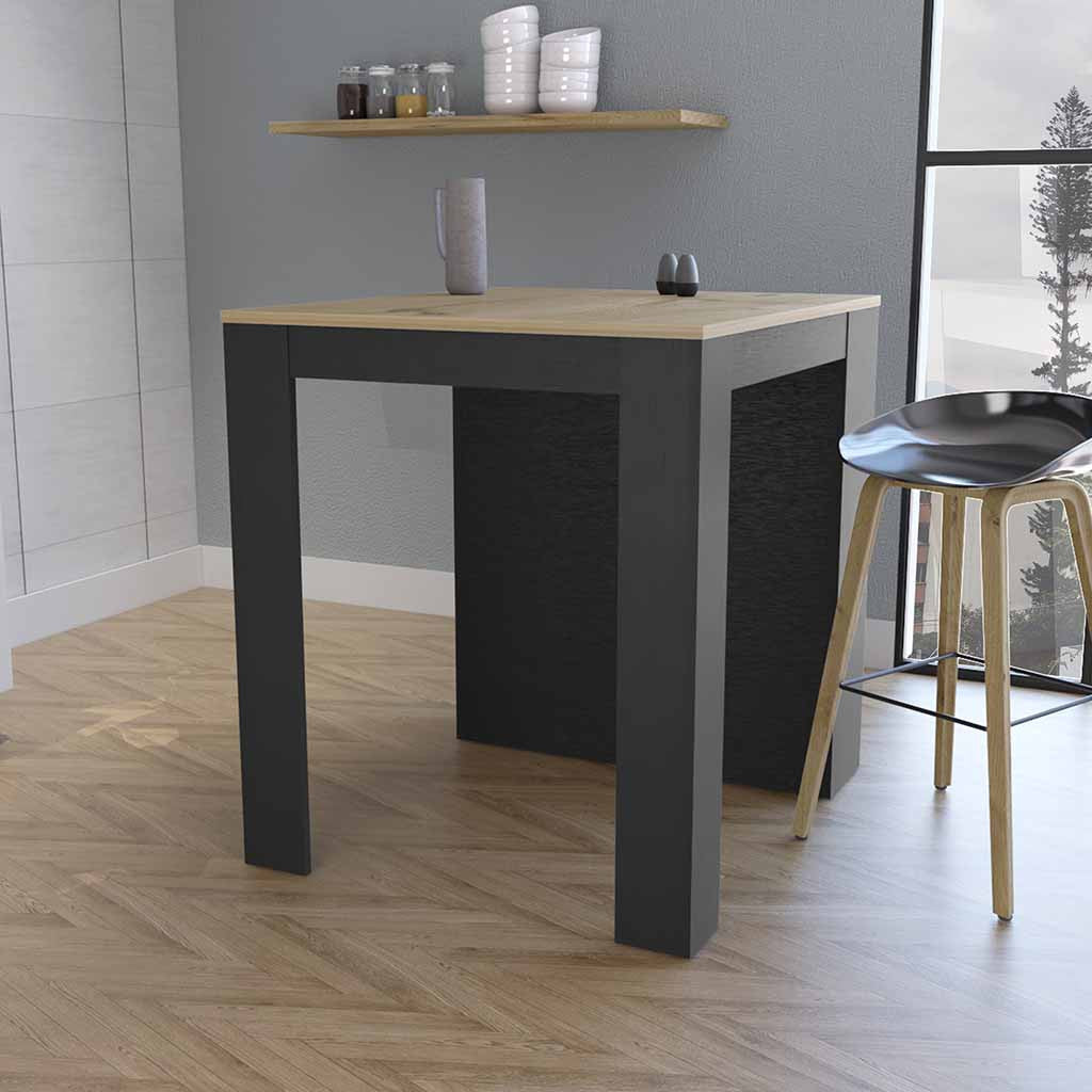 Black and Brown 36" Kitchen Island With Storage