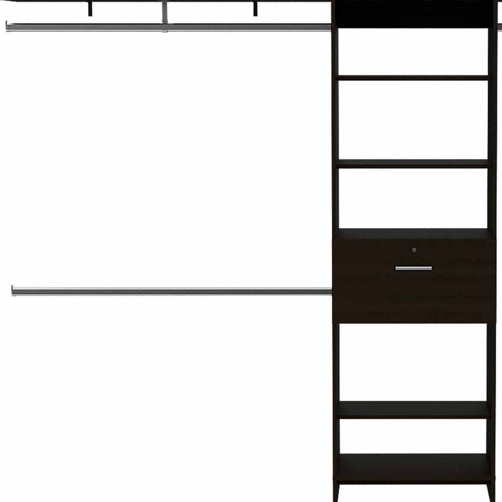 118" Black Manufactured Wood Closet System