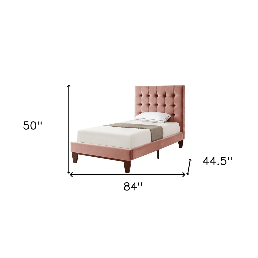 Beige Solid Wood Full Tufted Upholstered Linen Bed