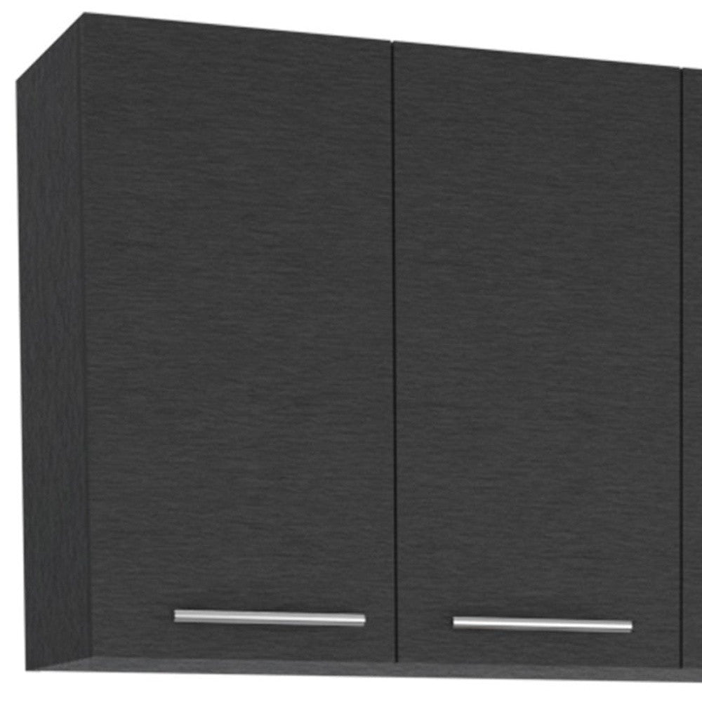 47" Black and White Wall mounted Accent Cabinet With Five Shelves