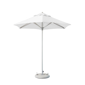 LuxxHomes  9' White Polyester Round Market Patio Umbrella