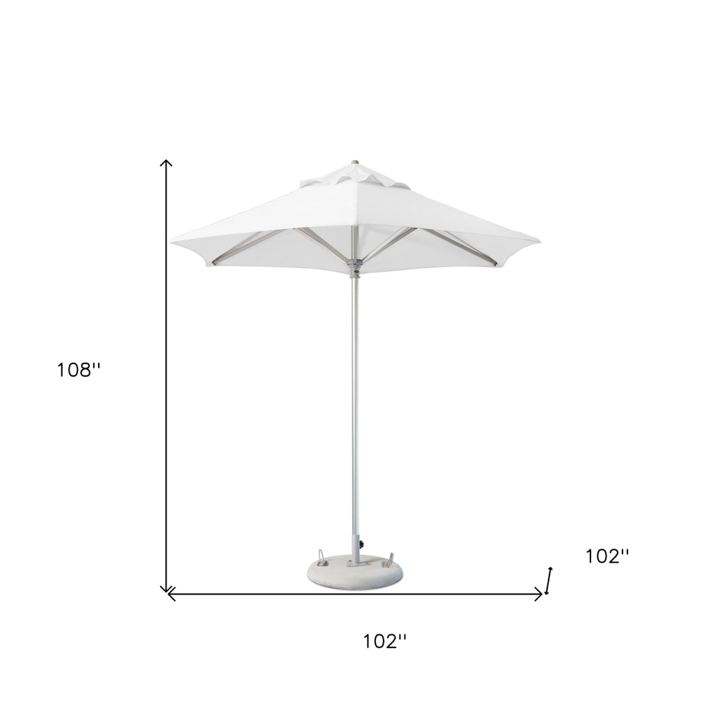 LuxxHomes  9' White Polyester Round Market Patio Umbrella