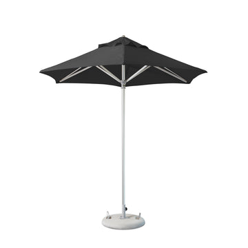 LuxxHomes  9' Black Polyester Round Market Patio Umbrella