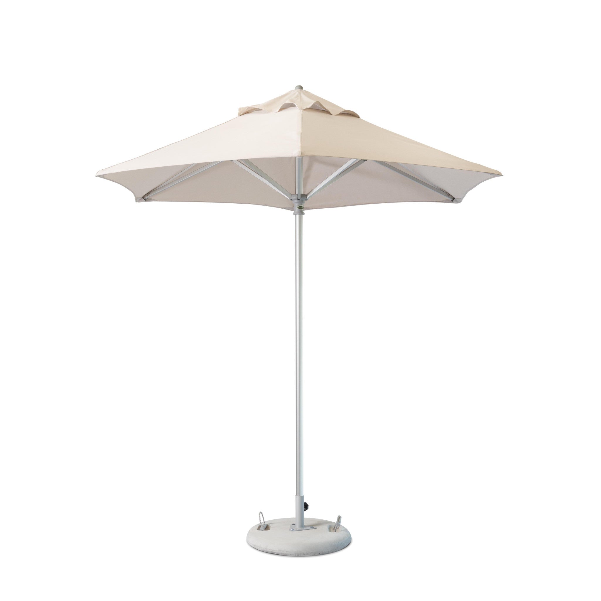 LuxxHomes  9' Ecru Polyester Round Market Patio Umbrella