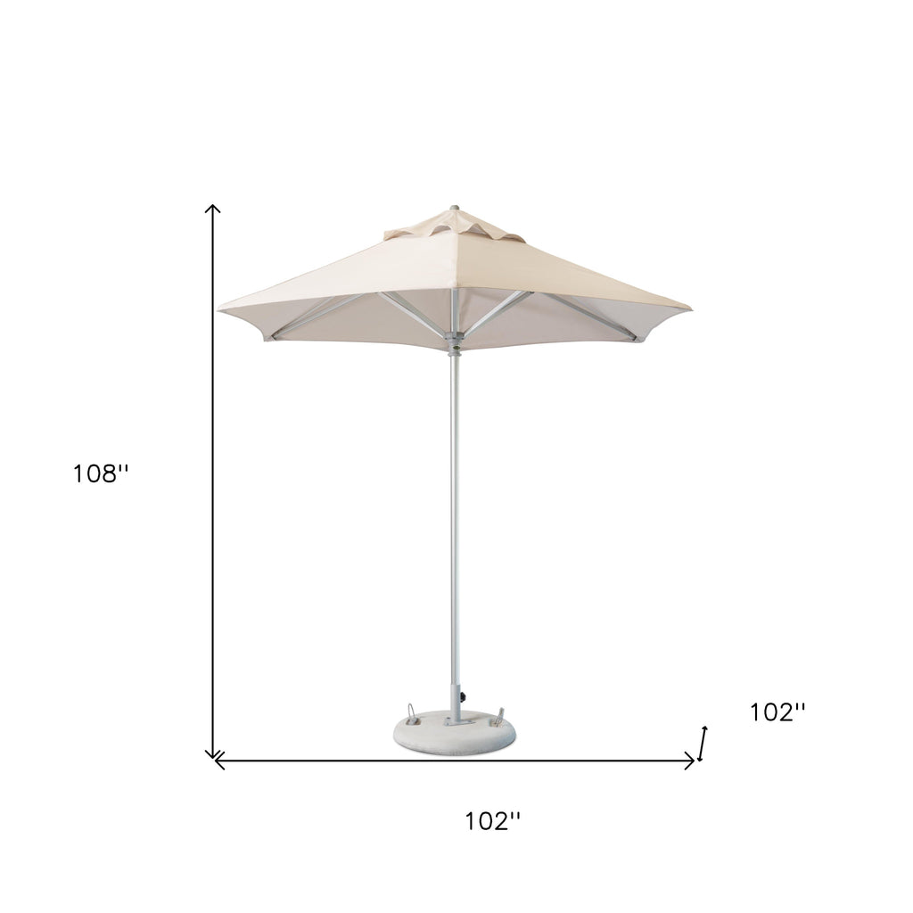 LuxxHomes  9' Ecru Polyester Round Market Patio Umbrella