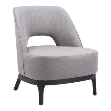 26" Gray And Black Fabric Lounge Chair