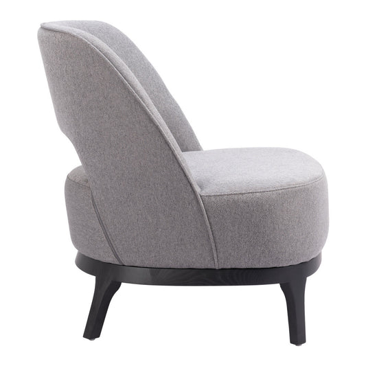 26" Gray And Black Fabric Lounge Chair